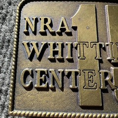 Vintage Belt Buckle NRA Whittington Center 15 years Brass Q739