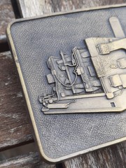 Vtg B&T Rectangular Belt Buckle Brass Stamp Cold Chamber Die Casting Machine