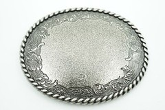 Western Flower Antique Silver Blank Belt Buckle