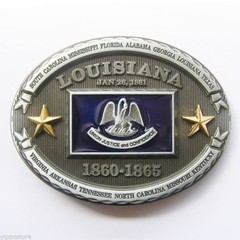 Louisiana LA State Flag Western Metal Belt Buckle