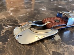 James Reid sterling .925 14k gold belt buckle set (Bishops Mitre) ✅