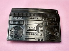 Rebel Revolutions Retro Black Color Ghetto Blaster / Boom Box Belt Buckle