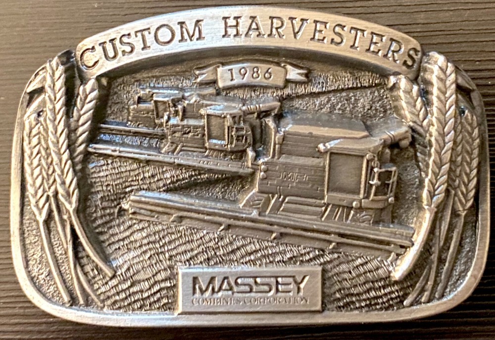 1986 Massey Custom Harvesters Pewter Belt Buckle – Limited Edition – Serial #791