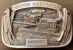 1986 Massey Custom Harvesters Pewter Belt Buckle – Limited Edition – Serial #791