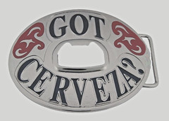 Bottle Opener Belt Buckle Western Men Rodeo Cowboy New Got Cerveza? Spanish Text