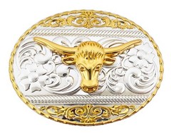 Bull OX Belt Buckle Gold Silver Metal Western Cowboy Rodeo Skull Riding Riders
