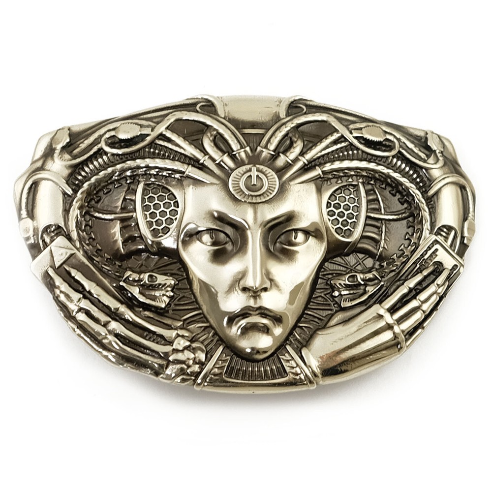 Medusa Gorgon 2.0 german silver belt buckle, German silver Medusa belt buckle