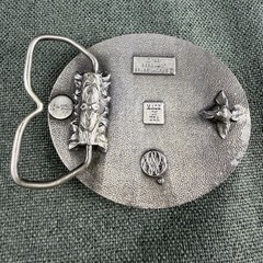 Vtg 1981 Bergamot Brass Works Belt Buckle Proud To Be An American Eagle H-132