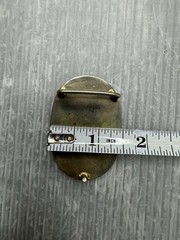 vintage Mexican Nickel Plated Bronze w/ Abalone Inlays 1” BELT BUCKLE