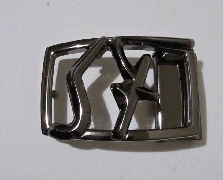AUTH. SALVATORE FERRAGAMO GUNMETAL SF BELT BUCKLE FOR 1.3&Prime; WIDE BELT STRAP