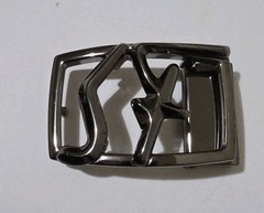 AUTH. SALVATORE FERRAGAMO GUNMETAL SF BELT BUCKLE FOR 1.3&Prime; WIDE BELT STRAP