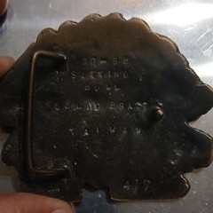 Vintage Solid Brass Bronze Sitting Bull Buckle