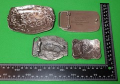 Lot of 4 Belt Buckles ~ Horse Head Jack Daniels Old No. 7 Fish Ariat