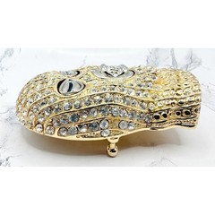 Gold Rhinestone Mask Belt Buckle Fits 1.5&Prime; Belt Western Biker Hip Hop Goon Mask