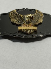 Vintage Harley-Davidson Eagle Belt Buckle OS Silver Gold 3D Biker Americana USA