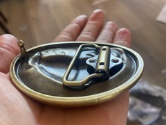 Vintage Armadillo Belt Buckle Engraved Brass Texas Southwestern Rodeo Style