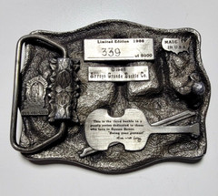 Arroyo Grande Belt Buckle Square Dancing #339 1985 Pewter 3.25&Prime;x2 5/8&Prime; Fit 1.75