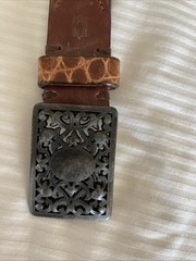 Martin Digman American Alligator Skin Belt, Tan Size 34
