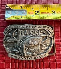 Bass Anglers Sportsman Society Belt Buckle 30th Anniversary Made In Canada