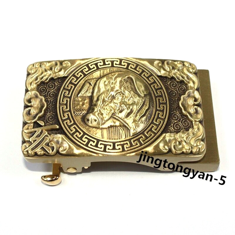 Solid Brass « Pig » Belt Buckle Automatic Belt Buckles Fits For 35mm Wide Belt