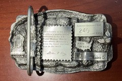 U.S. POSTAL WORKER PEWTER COMMEMORATIVE 1986 BELT BUCKLE. LMT EDITION 240. #1