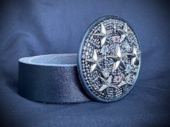 Star Command OOAK Futuristic Belt Buckle Assemblage Art Darren McNeese