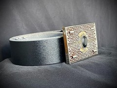 Peruvian Black Stone Ring Artisan Industrial Belt Buckle OOAK Darren McNeese