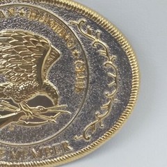 North American Hunting Club Life Member Oval Belt Buckle Silver & Gold Color