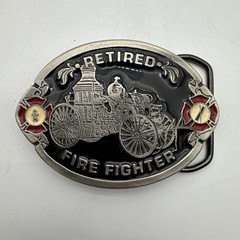 Retired Fire Fighter American Hero Enamel Metal Belt Buckle 2401