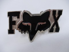 Fox Racing Belt Buckle Mens Black Logo Metal Western 1.5 In Belt Shiny