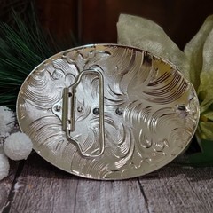 Saint jude San Judas Western belt Buckle Rose Tone And Silver Oval