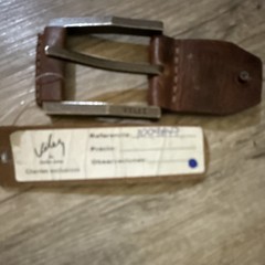 Velez Men&rsquo;s Brown Leather & Silver Metal Frame Belt Buckle 1.5in 1009847
