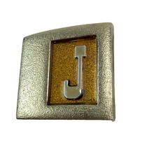 Vintage Lee New York Enamel Letter J Personalized Metal Belt Buckle Piece