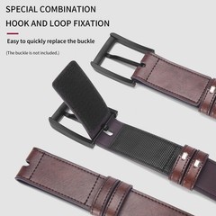 MACBORO 1-1/2&Prime; (38mm) Leather Belt Without Size 35 (Fits Waist 31-32）, Brown