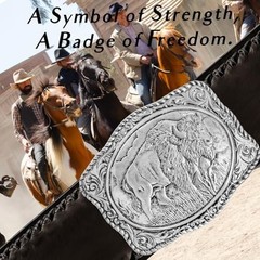 Western Belt Buckles for Men Cowboy Belt Buckle American Patriotic Buffalo Belt