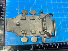 Guitar Head Stack Tuning Keys Black Enamel Cutout Belt Buckle by Jean&rsquo;s Friend