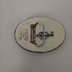 Western Leather Sports Belt Buckle Brown Blue Men&rsquo;s 1.5in Vintage Metal