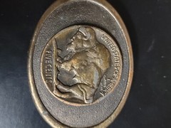Five Cents Buffalo Nickel Coin Style Vintage Belt Buckle USA Western Cowboy Rare