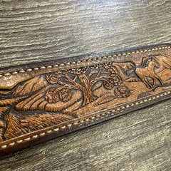 Crumrine Western Bronze Belt Buckle Gold Tone Bucking Horse made in USA