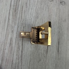 Balenciaga Black Gold Tone Belt Buckle Rectangle BB Logo Vintage Style Accessory
