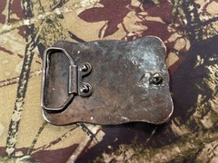 Texas longhorn big belt buckle nickel & brass paisley cowboy rodeo rancher TX