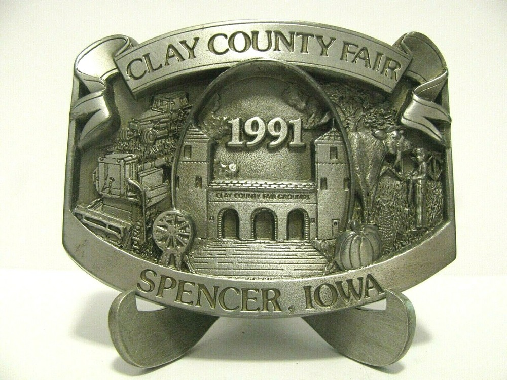 Clay County Fair Spencer Iowa Tractor Combine 1991 Belt Buckle Limit Ed 130/300