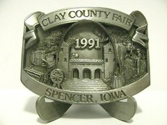 Clay County Fair Spencer Iowa Tractor Combine 1991 Belt Buckle Limit Ed 130/300