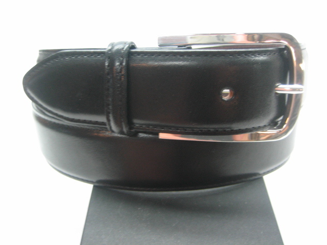STERLING SILVER 925 BUCKLE & GENUINE CALF SKIN LEATHER 1-3/8&Prime; BELT MADE IN USA