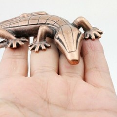 Gecko Belt Buckle In Antique Copper Color, Reptile Design, Antique Metal Belt Buckle