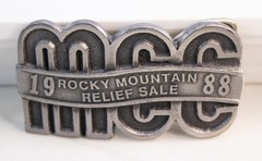 1988 Rocky Mtn MCC Mennonite Relief Sale Belt Buckle Ltd Ed #71/100 Denver CO