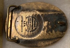 Vintage 1987 Metal Belt Buckle, Brass, Amoco, Wyoming, Evanston District, Petrol