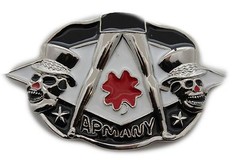 Men Silver Metal Belt Buckle Skulls Women Legs Sexy Apmany Clover Leaf Bar Club