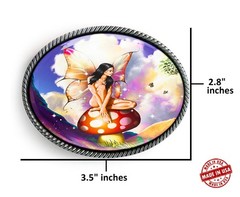 Magic Mushroom Fairy Fantasyland Handmade Artisan Belt Buckle