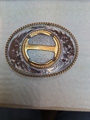 Montana Silversmiths Western Belt Buckle Oval Coin Holder 2640P